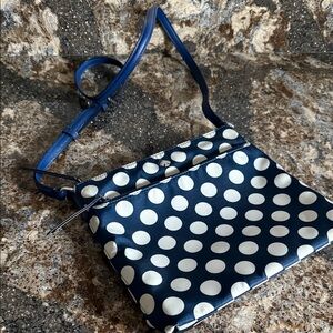 Kate Spade Navy and White Polka Dot Crossbody Bag